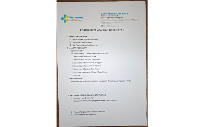 Formulir Keberatan 1